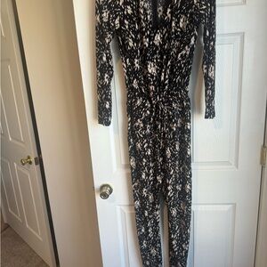 Black and White Patterned Jumpsuit